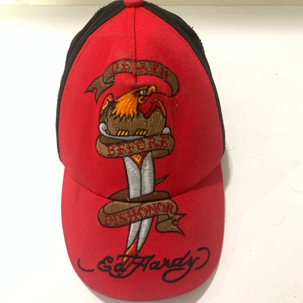 Ed Hardy cap 🧢 for kids unisex red and black color